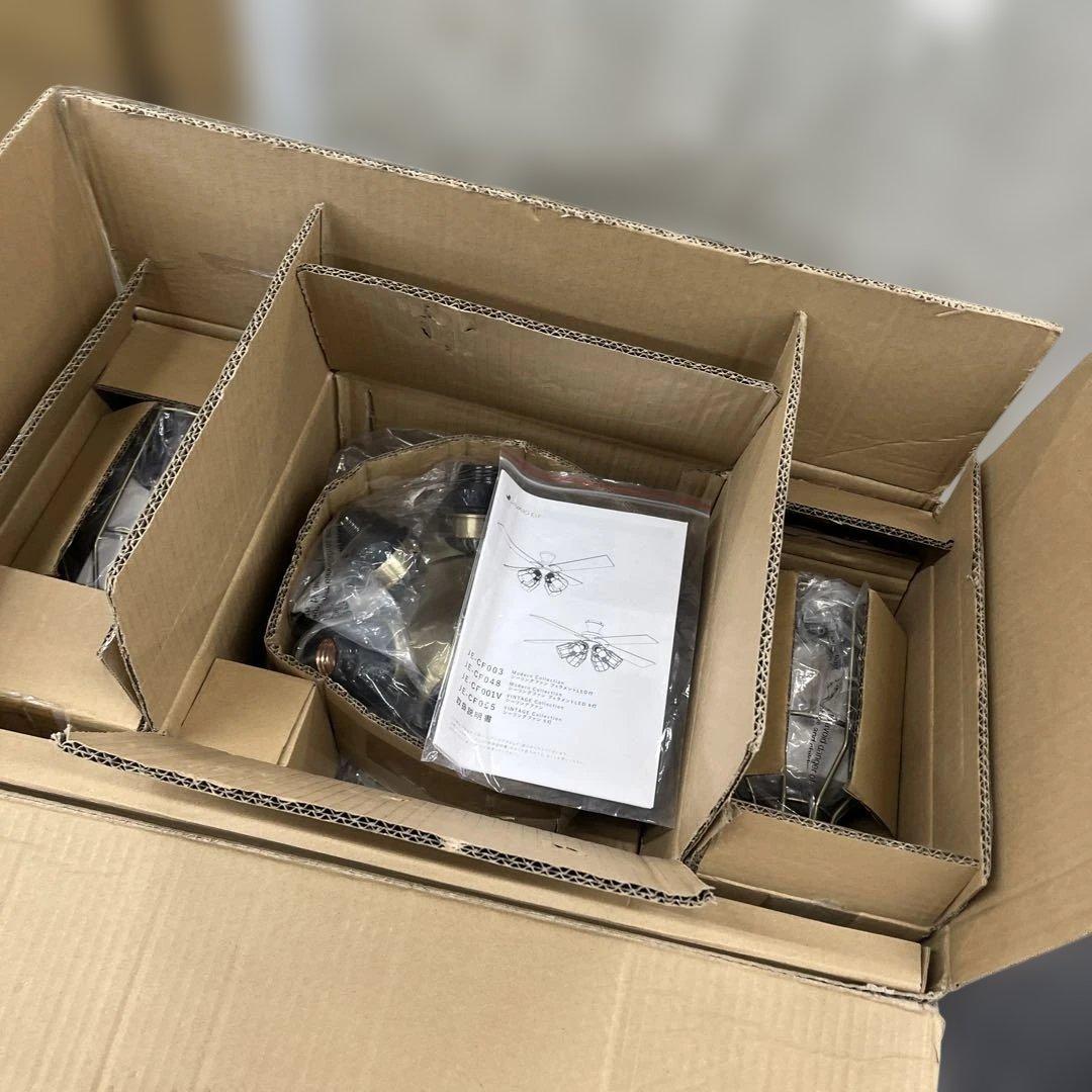 シーリングファン フィラメントLED 6灯 ゴールド JE-CF048 GD