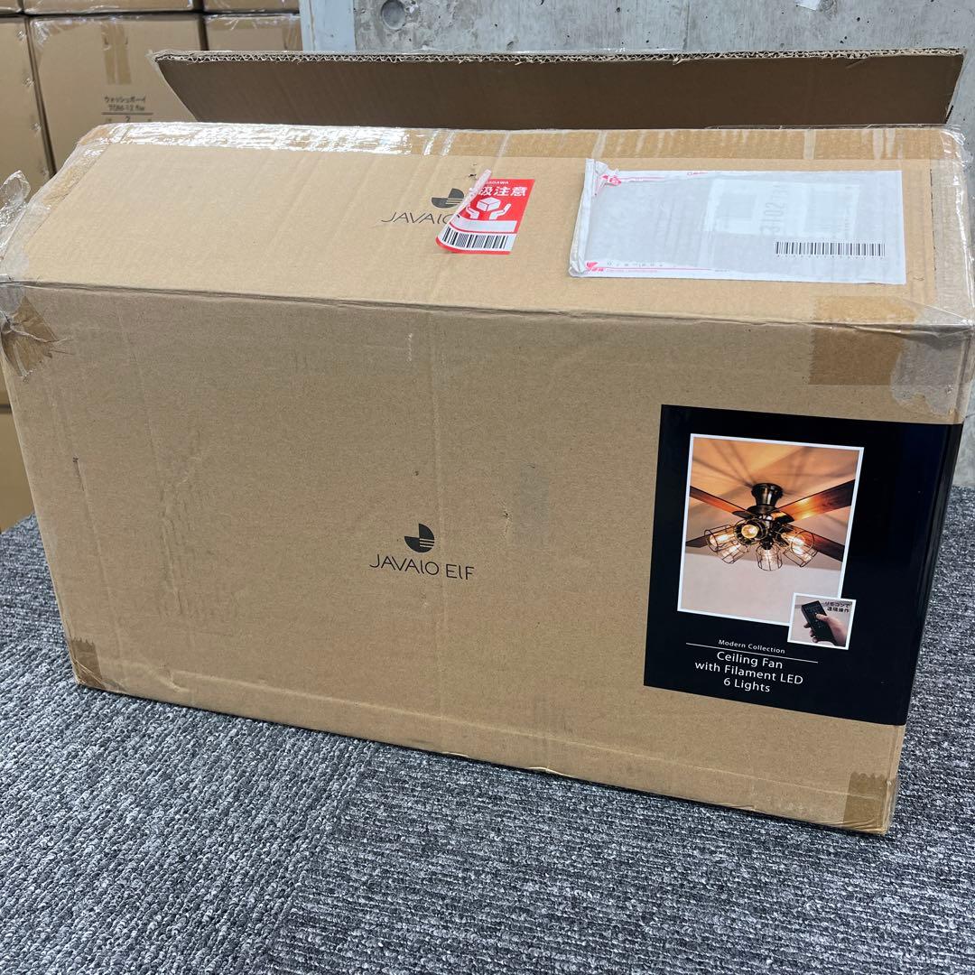 シーリングファン フィラメントLED 6灯 ゴールド JE-CF048 GD