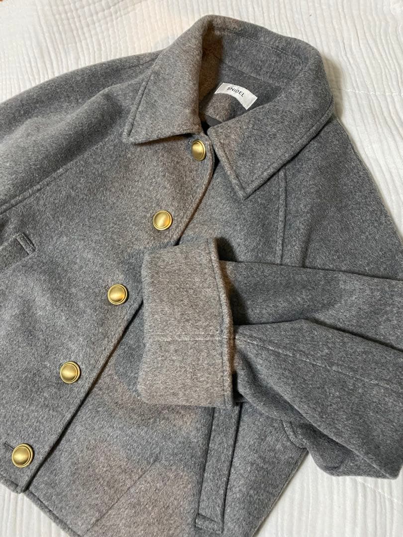 【新品未使用】SNIDEL ステンカラーメタルボタンジャケット グレー