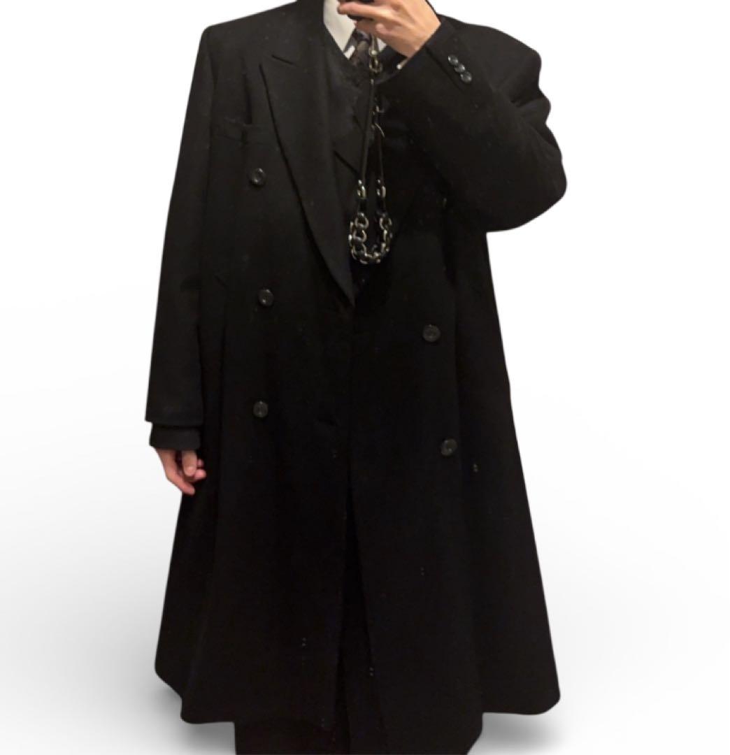 ダブル ロングコート ブラック カシミヤ100 sullen hype モード