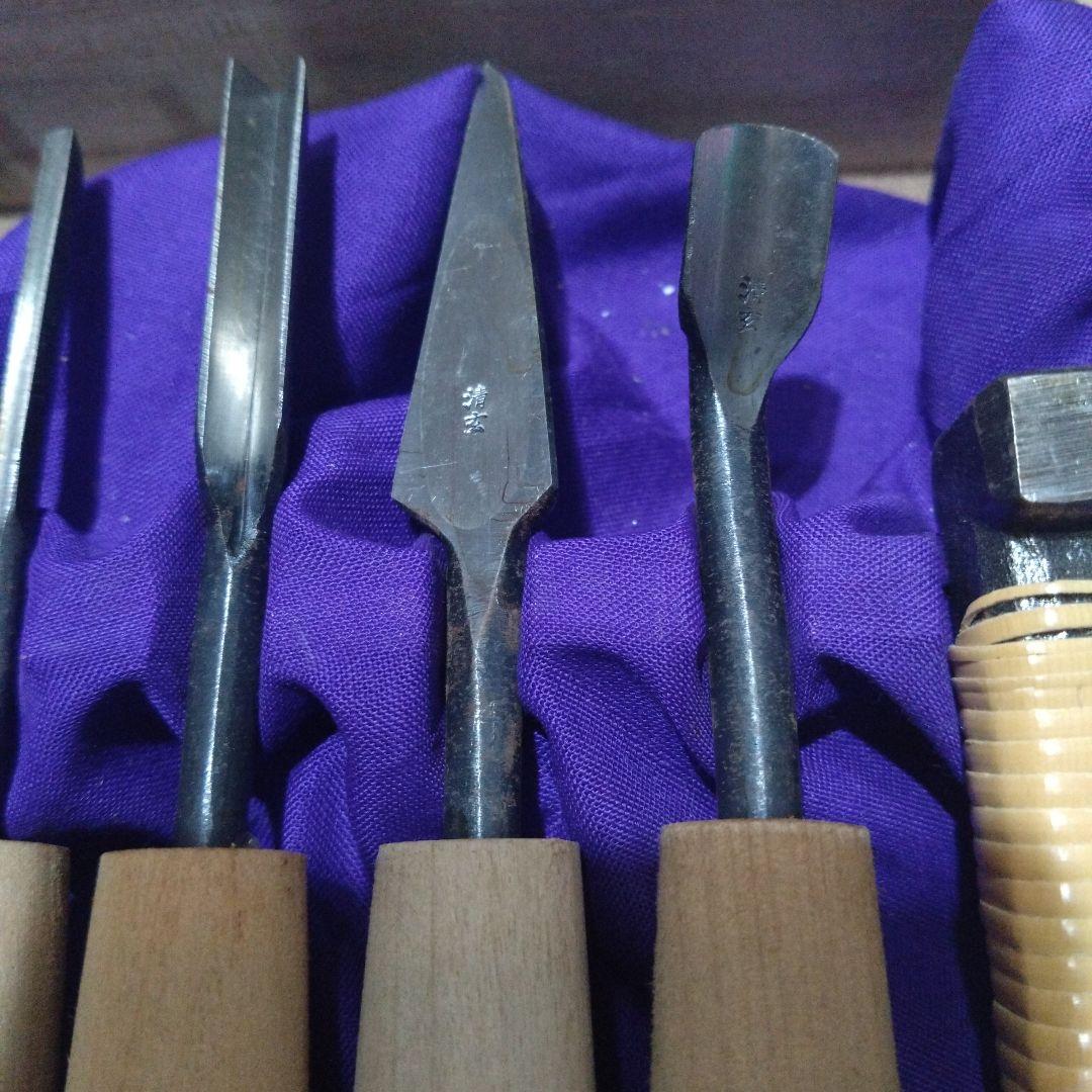 彫清　拓　 彫刻小道具　10本組　#彫刻刀　# 小道具　#突き鑿　#大工道具