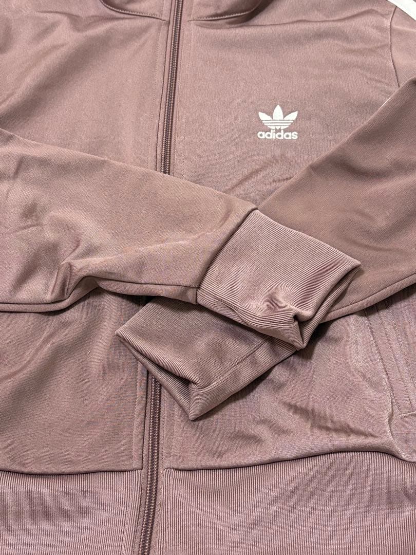 adidas くすみピンク ファイヤーバード 襟高 トラックトップ ジャージ
