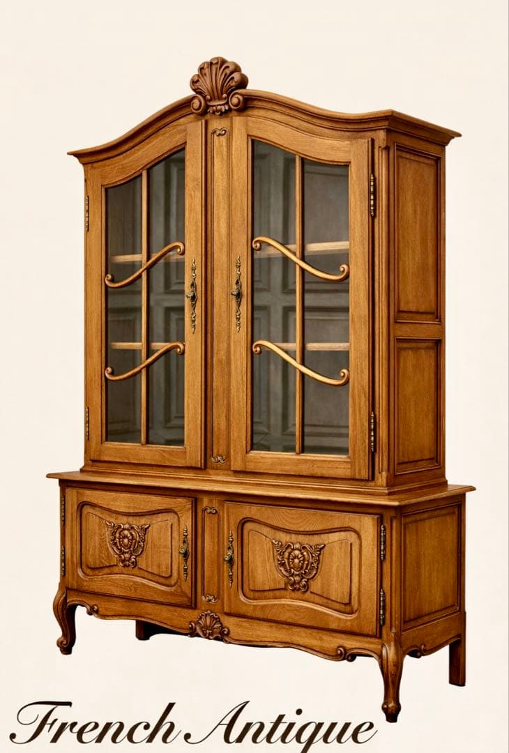 フランス アンティーク 家具 キャビネット 飾り棚 オーク材 1930年代