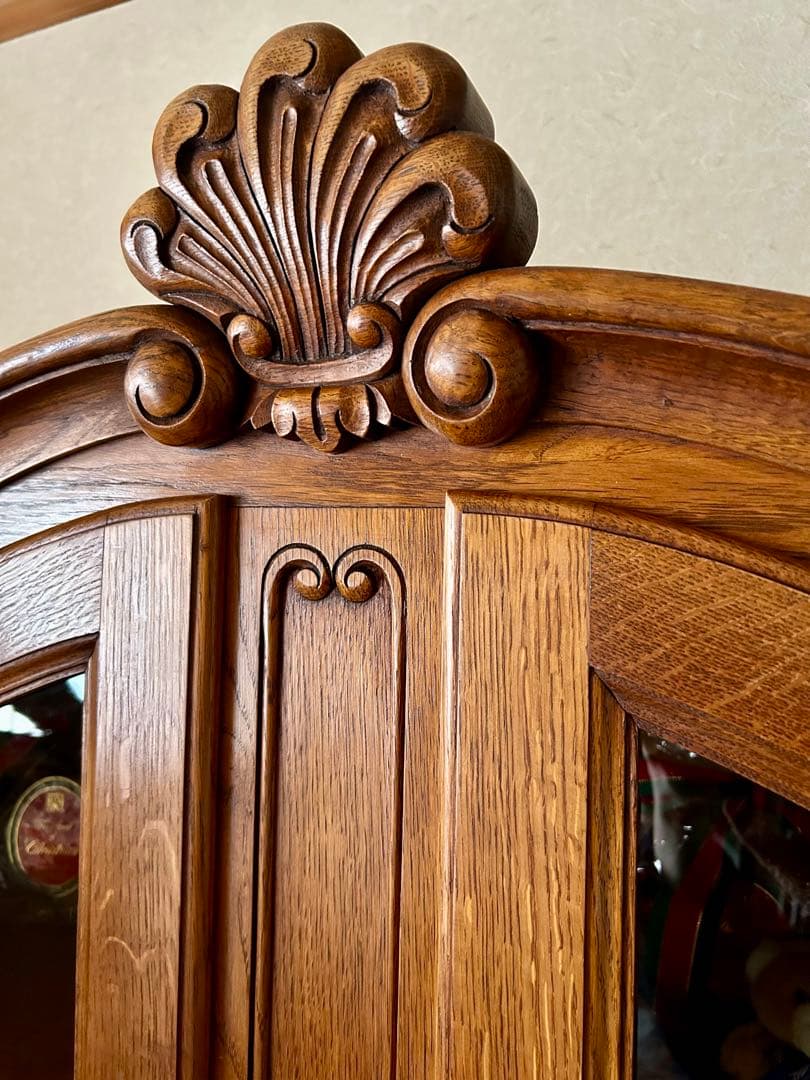 フランス アンティーク 家具 キャビネット 飾り棚 オーク材 1930年代