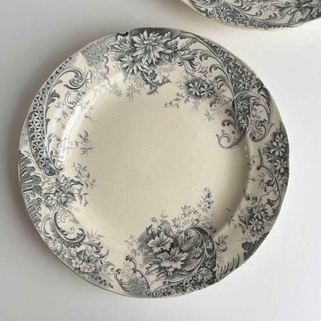 フランスアンティーク　ショワジールロウ　ETRETAT ディナープレート　2枚