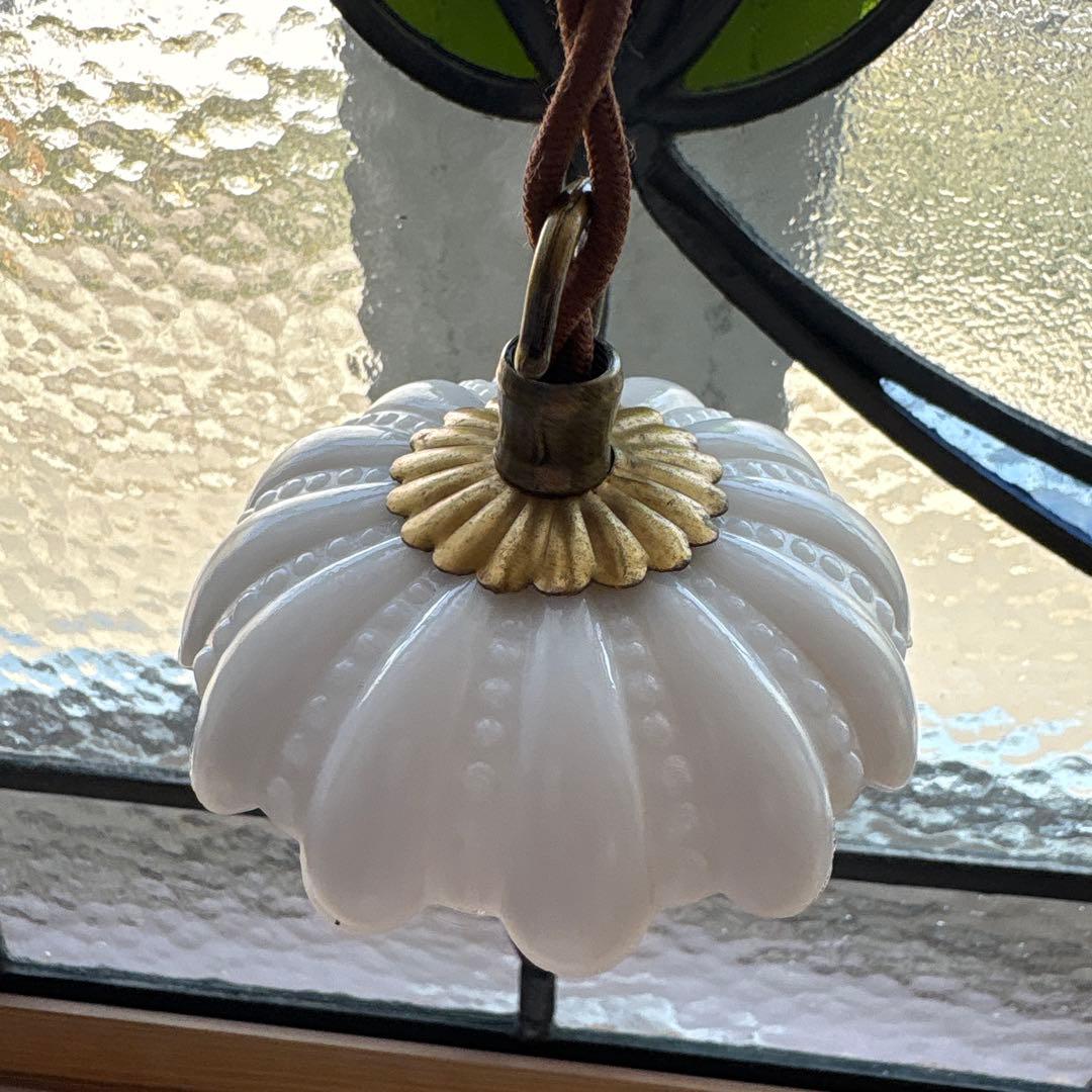 ご確認用　フランス アンティーク オパリンミルクガラス　ランプシェード