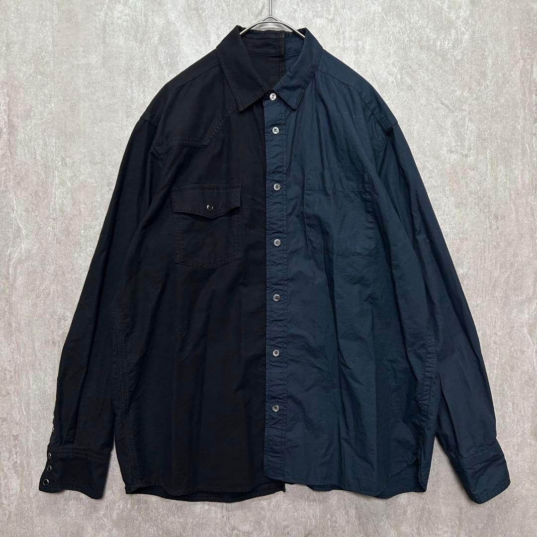 sacai サカイ コットンアシンメトリーシャツ ドッキング