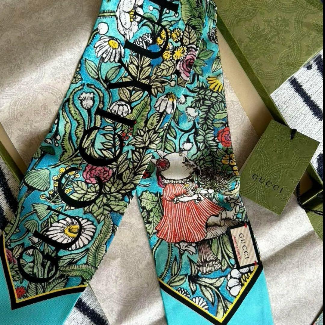 【新品・希少】ヒグチユウコxGUCCI　ボウタイ　スカーフ　シルク　こはる