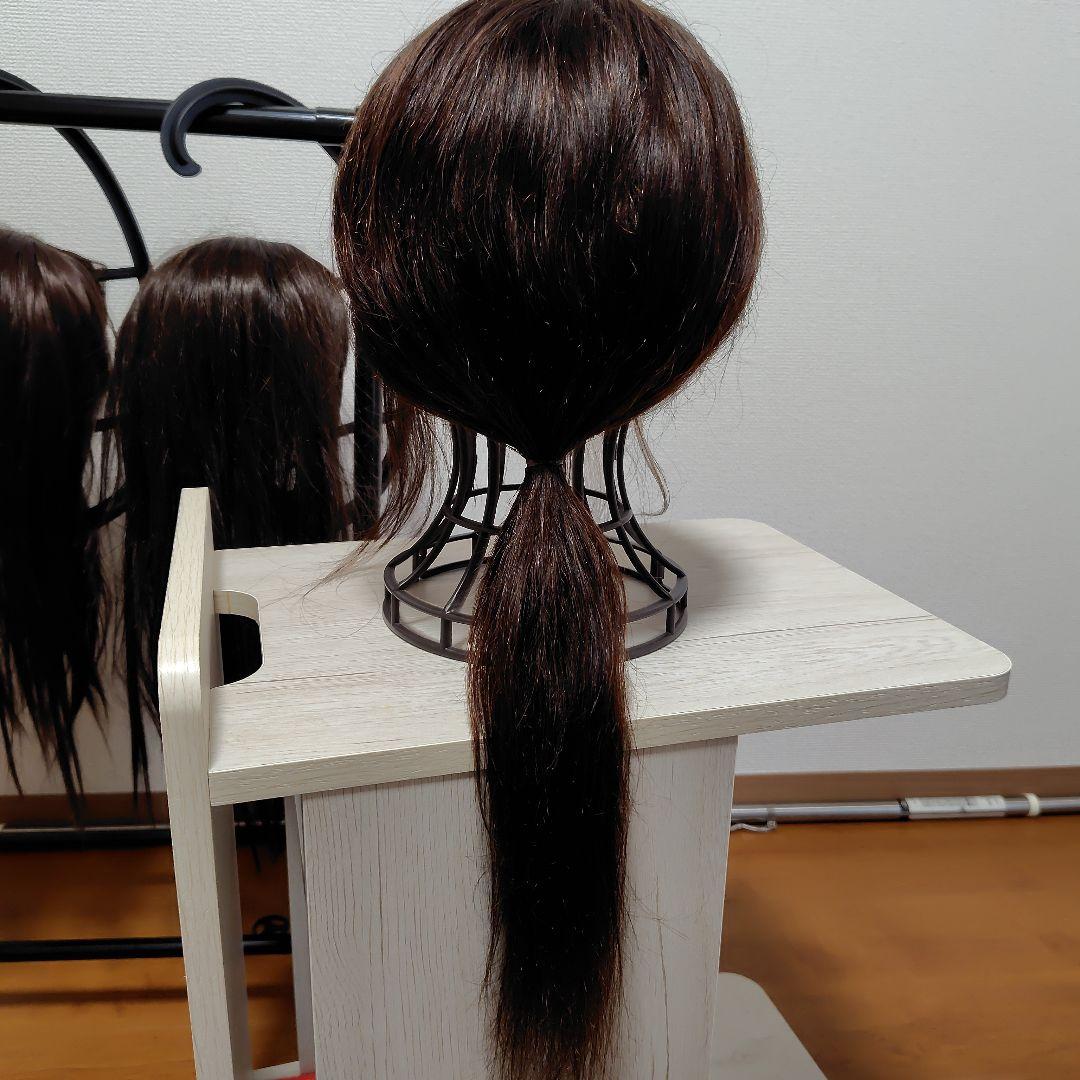 Sサイズ　新世界　ダークブラウン ロング　人毛100%　総手植　ウィッグ