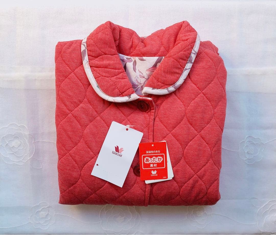 天竺素材あったか・キルト生地を使用・ワコール　 ローブ　ガウン　Mサイズ