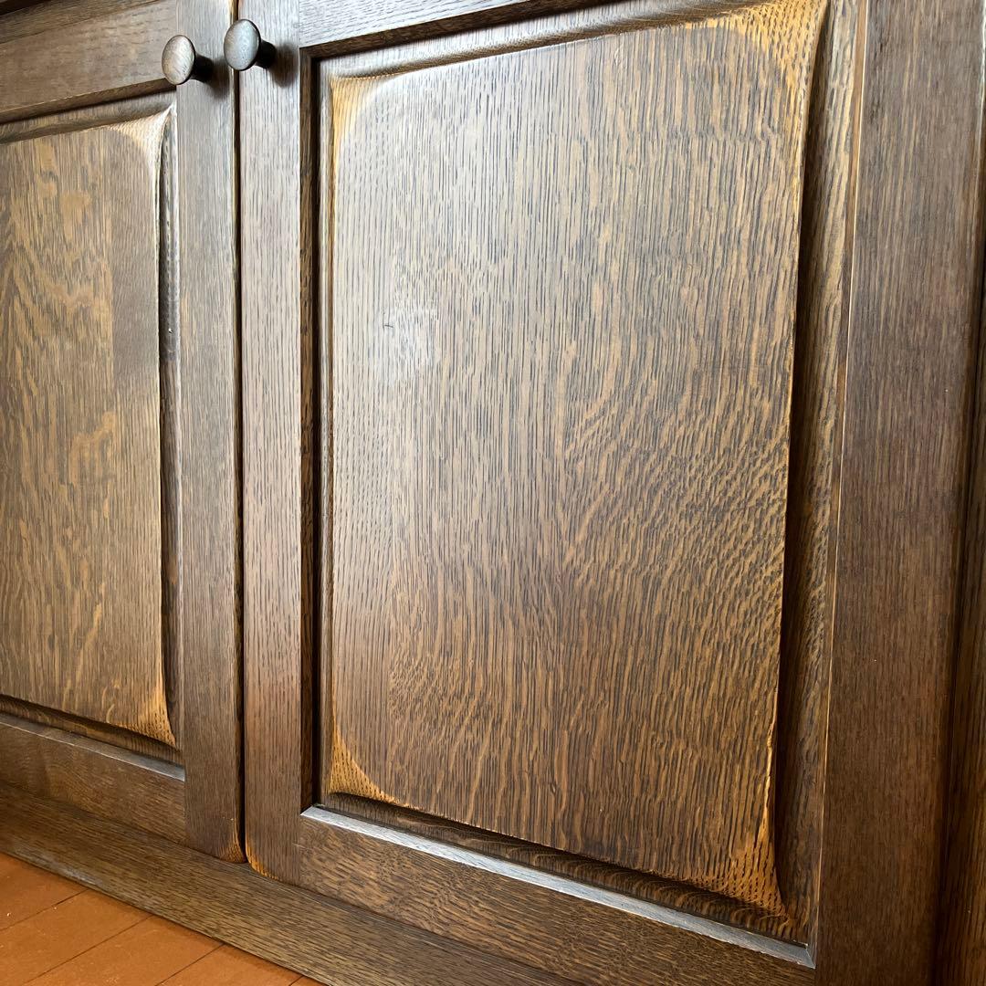 柏木工　ガラスキャビネット　アンティーク　店舗什器　楢材　食器棚