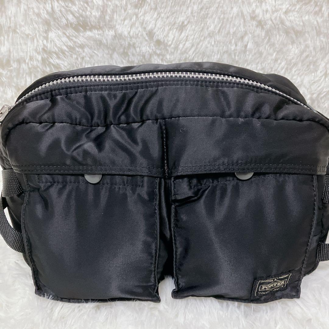 美品 PORTER ポーター タンカー ボディバッグ ウエストバッグ ブラック