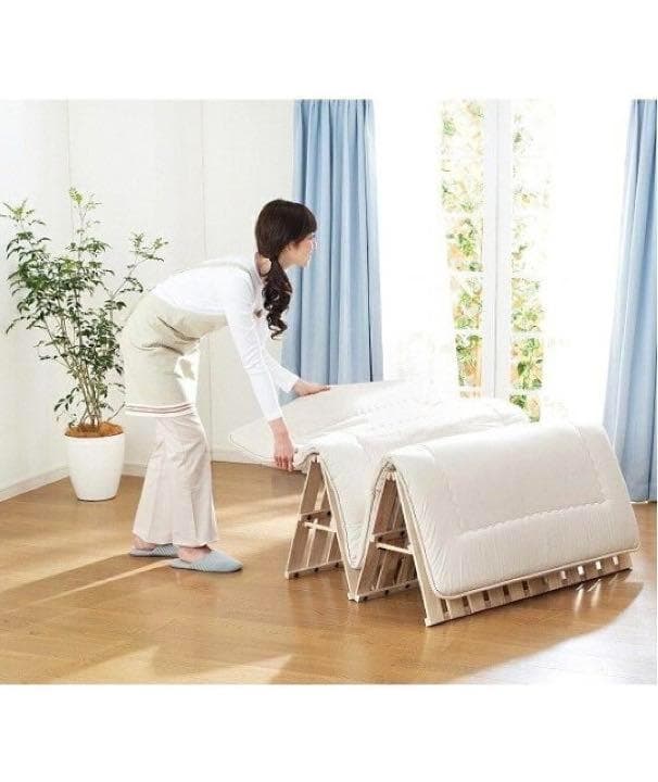 長さ210cm 四つ折りすのこベッド 長板タイプ シングル (日本製)