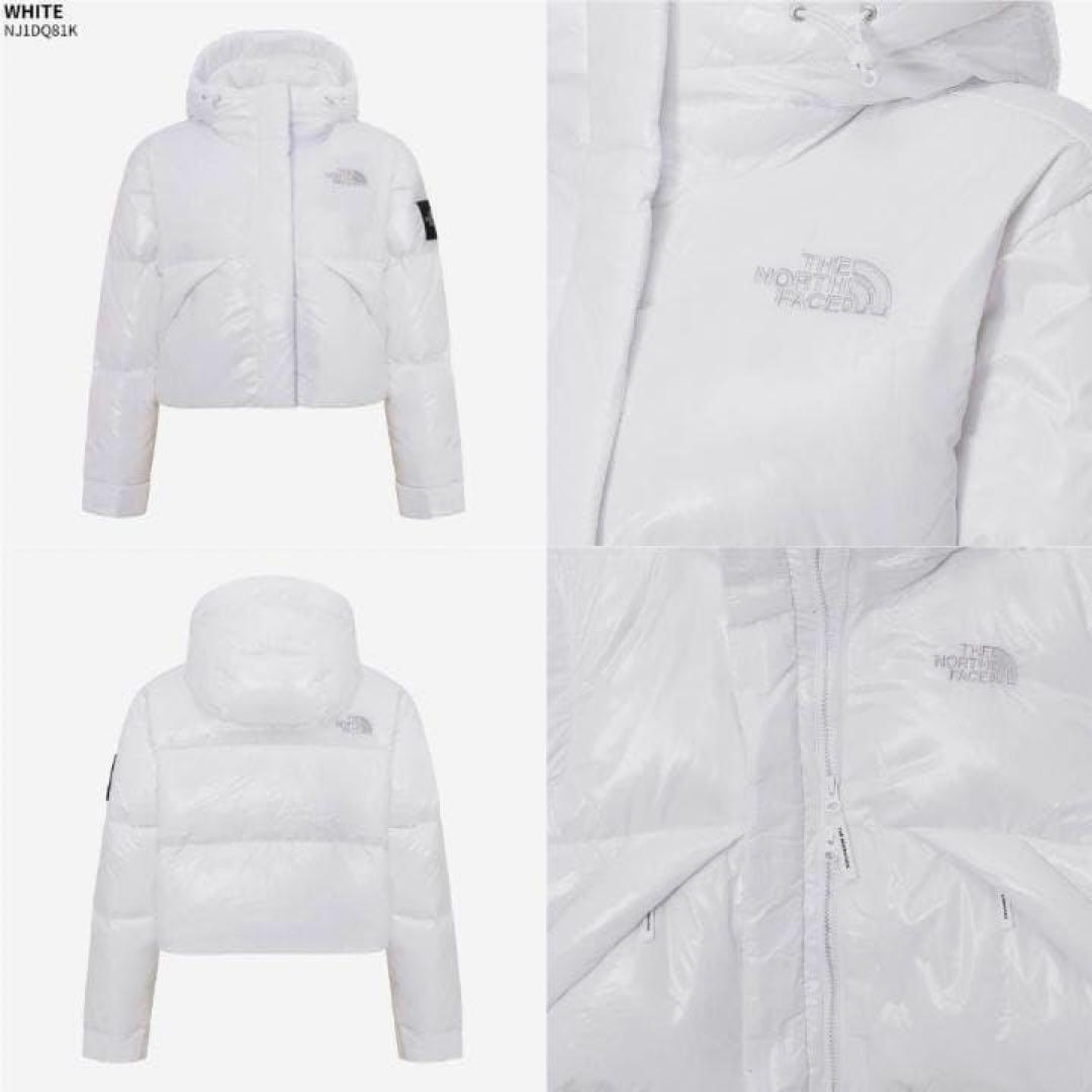 【韓国限定】ノースフェイス ショートダウン グロッシー ジャケット 白 M
