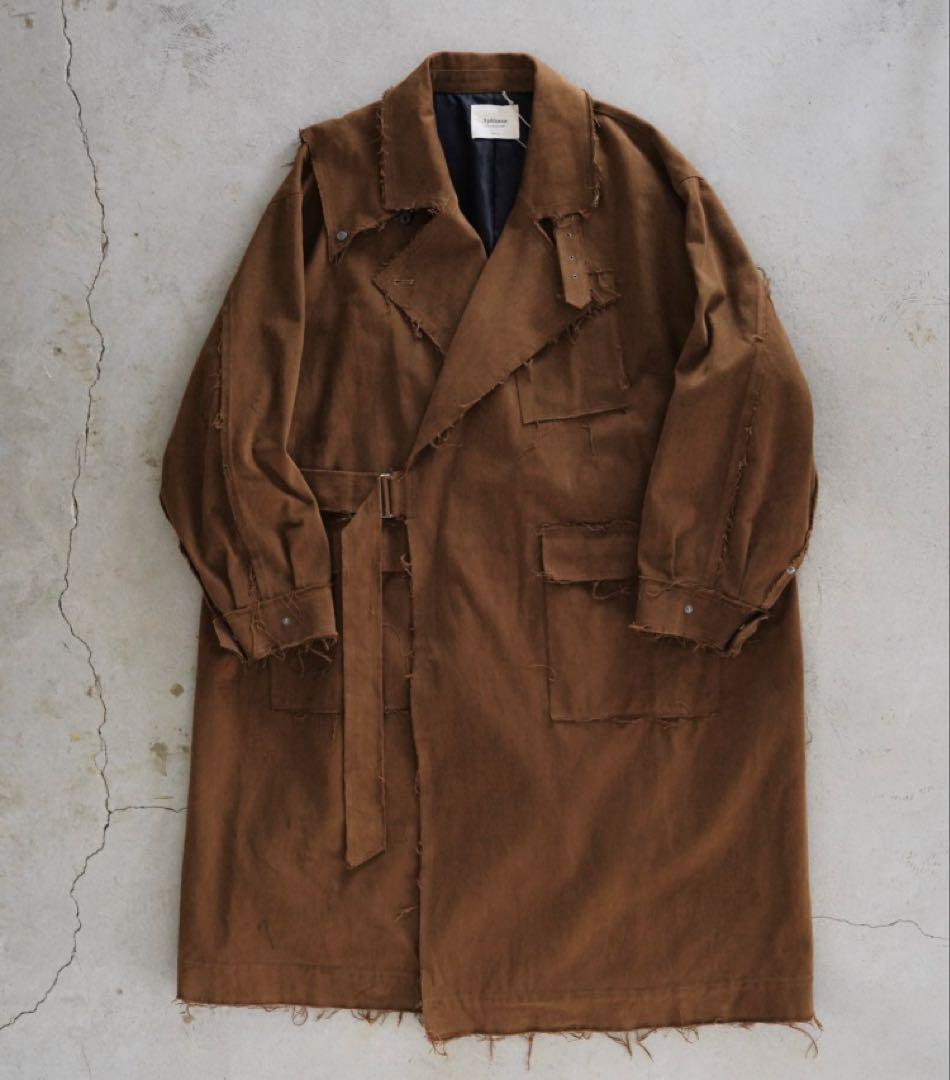 【Aphlotas】カットオフデザイン モーターサイクルタイロッケンロングコート