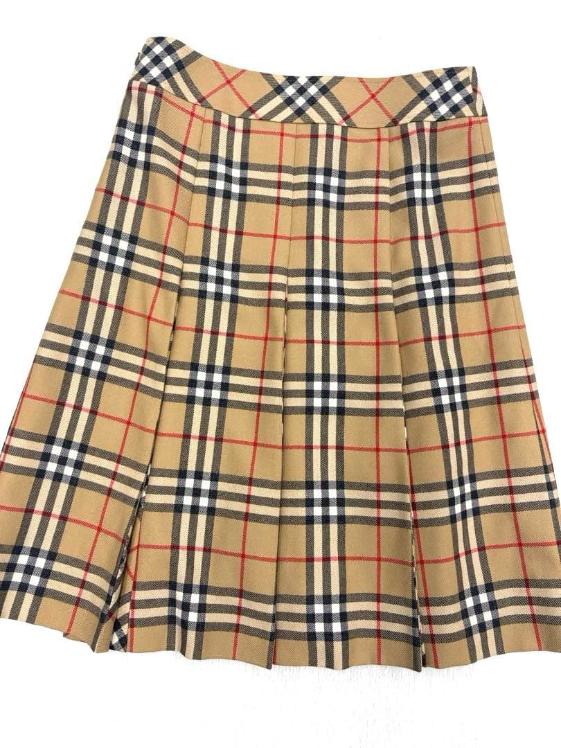 美品✨️王道✨️バーバリーロンドン プリーツスカート ノバチェック ウール M
