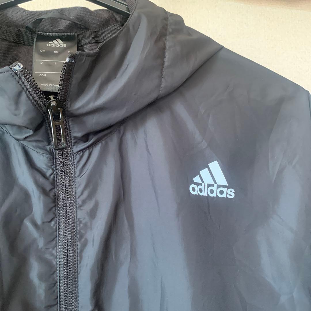 adidas ウィンドブレーカー上下セット　ブラック　裏地付きLサイズ