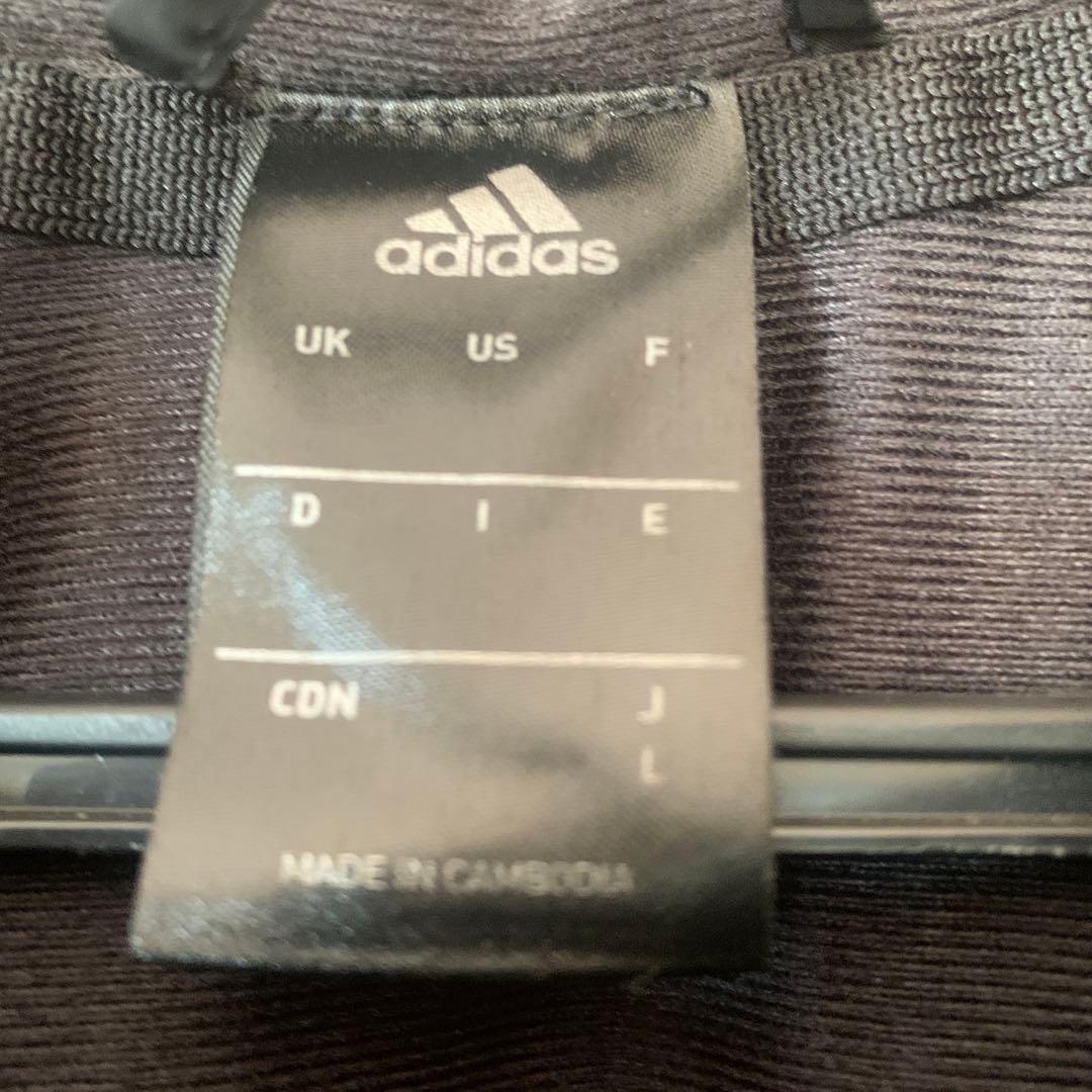 adidas ウィンドブレーカー上下セット　ブラック　裏地付きLサイズ