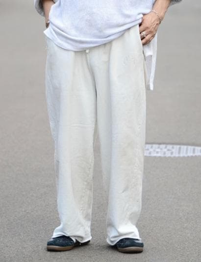 パンツ ANCELLM DYED SWEAT PANTS WHITE