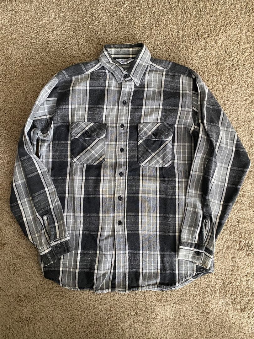 好配色　黒灰80s FIVE BROTHER ファイブラネルシャツ