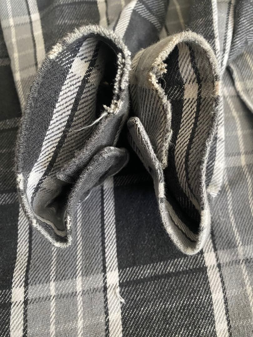 好配色　黒灰80s FIVE BROTHER ファイブラネルシャツ