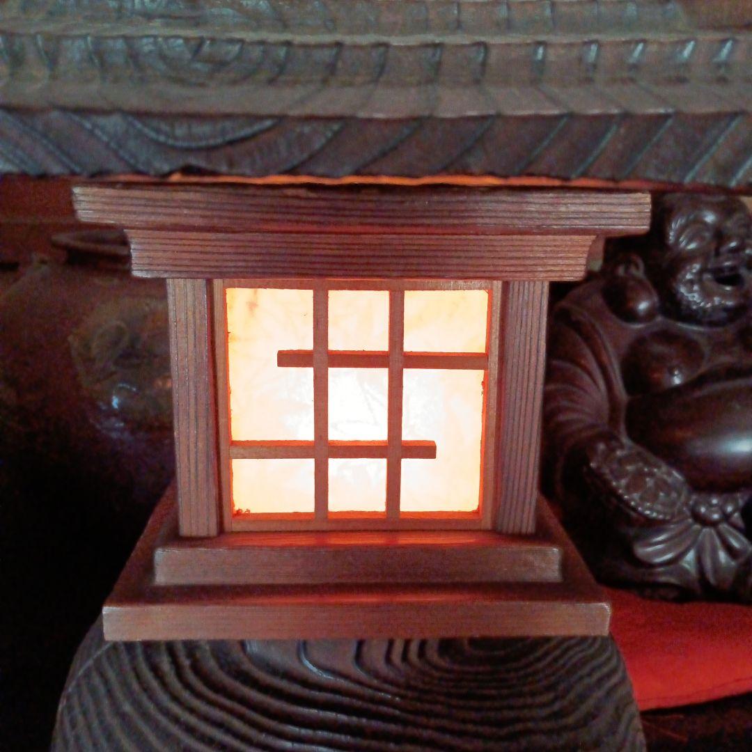 4:昭和　レトロ 焼杉 行灯　灯籠　木製