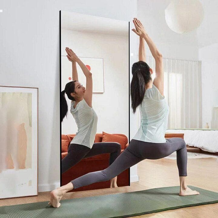 割れない鏡 ウォールミラー 壁掛け 姿見 幅80×高さ160cmシルバー1627