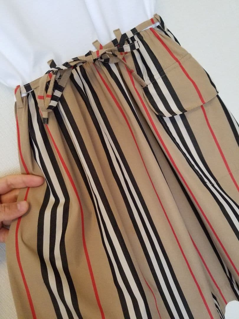 バーバリーワンピース 2度使用 ストライプ 茶 キッズ◯大人◯美品良品