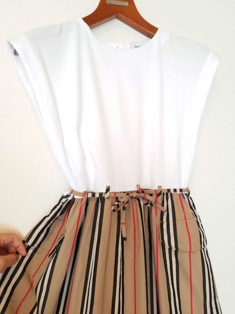 バーバリーワンピース 2度使用 ストライプ 茶 キッズ◯大人◯美品良品