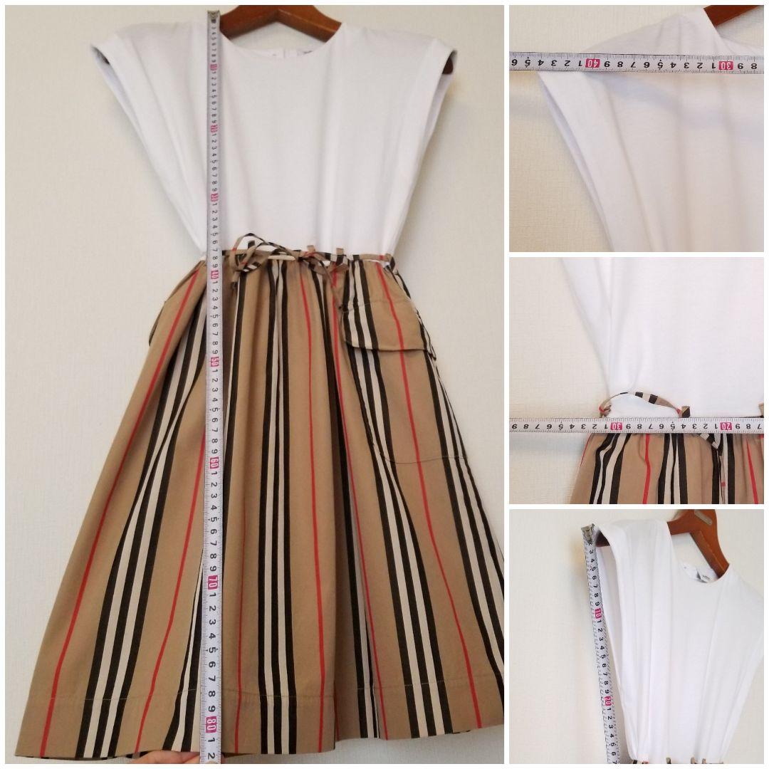 バーバリーワンピース 2度使用 ストライプ 茶 キッズ◯大人◯美品良品