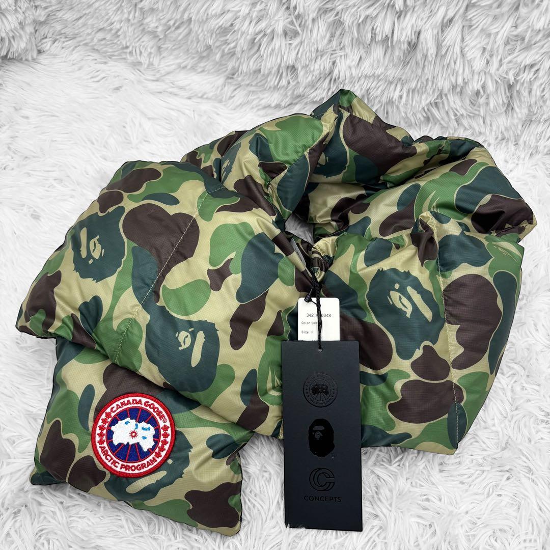 【未使用✨】カナダグース　迷彩　ダウンマフラー　Bapeコラボ