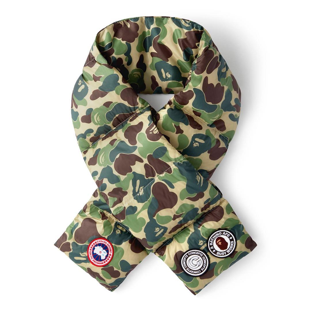 【未使用✨】カナダグース　迷彩　ダウンマフラー　Bapeコラボ