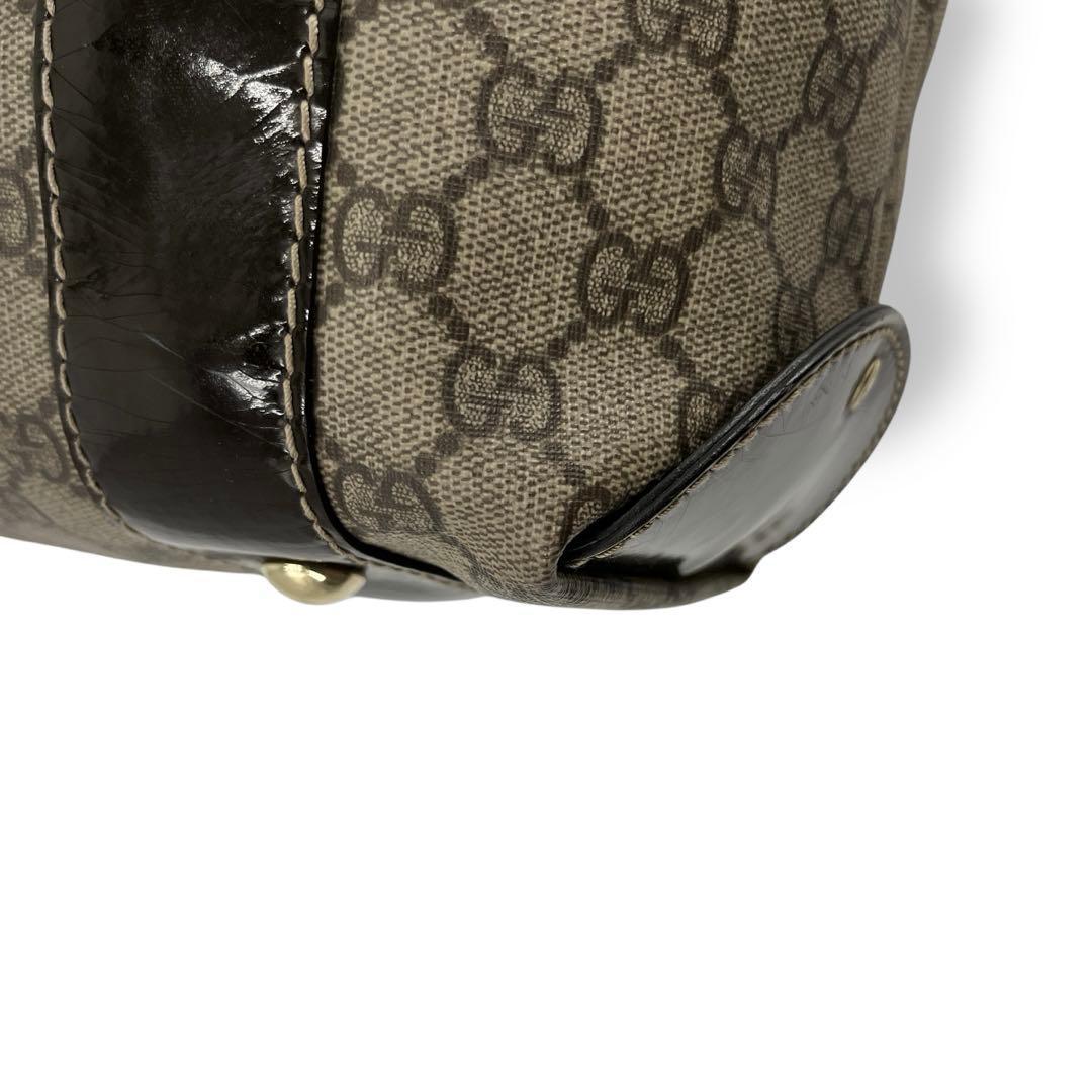 グッチ　ハンドバッグ　リボン　GGスプリーム　A4収納可　ベージュ　PVCレザー