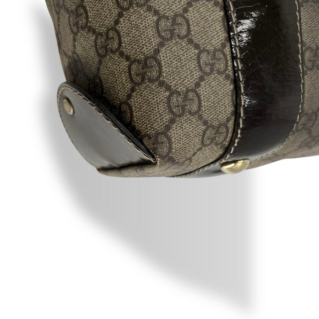 グッチ　ハンドバッグ　リボン　GGスプリーム　A4収納可　ベージュ　PVCレザー