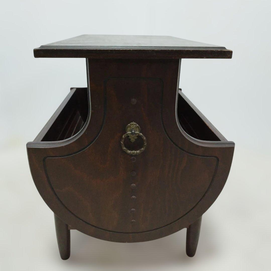 【引き取り歓迎】オールドカリモク サイドテーブル マガジンラック 花台