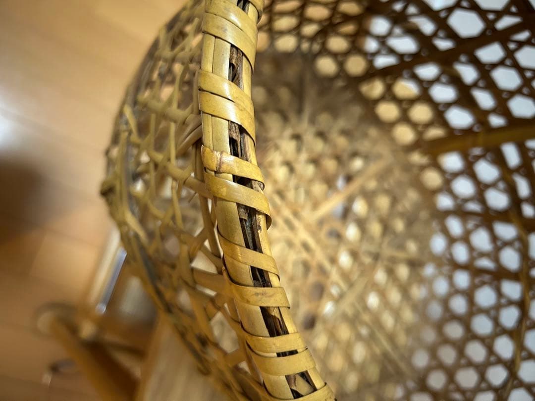 りんごかご　根曲竹　国産　竹籠　持ち手