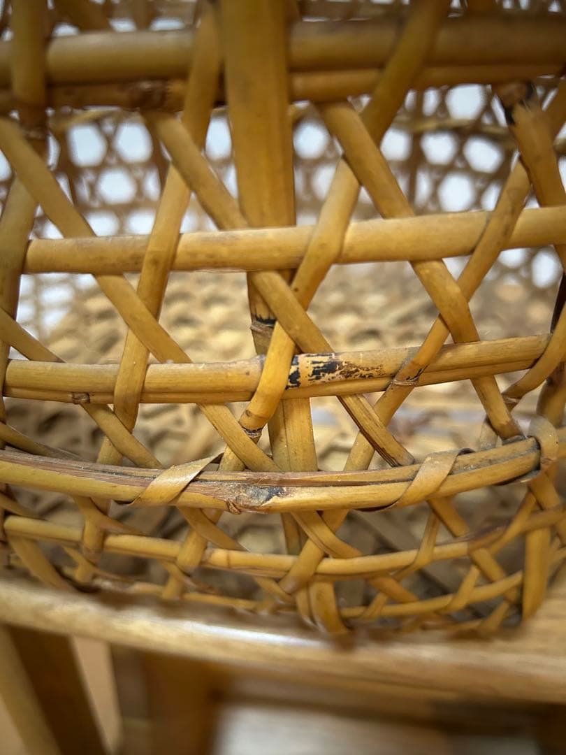 りんごかご　根曲竹　国産　竹籠　持ち手