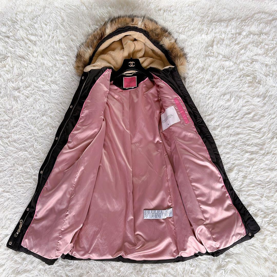 美品✨【ケイトスペード】フードファーロングダウンコート 2way ブラック S