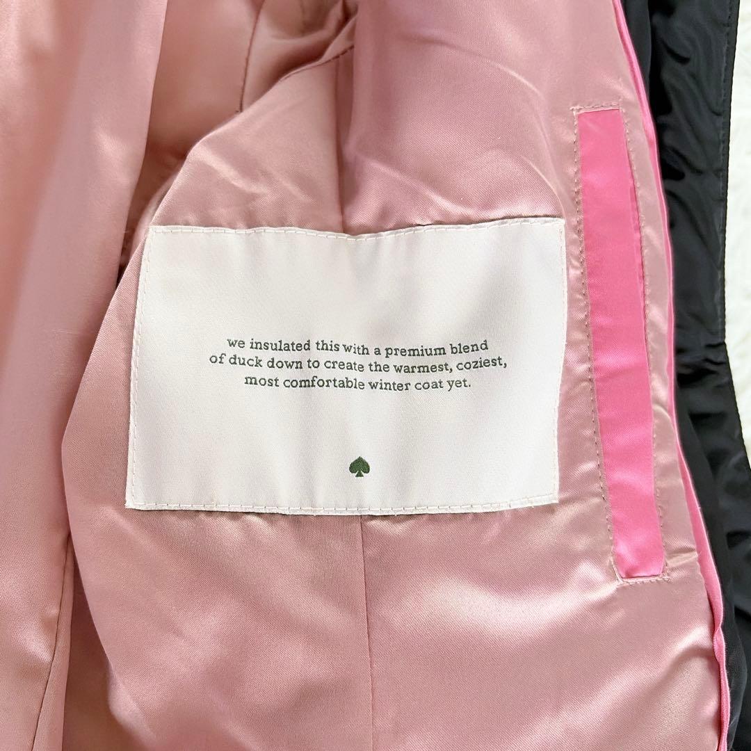 美品✨【ケイトスペード】フードファーロングダウンコート 2way ブラック S