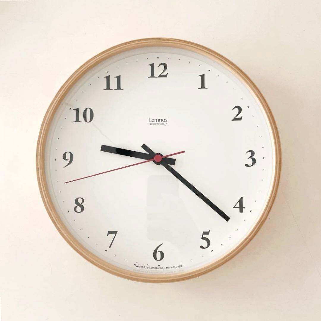 Lemnos Plywood clock電波時計 ナチュラル アナログ254mm