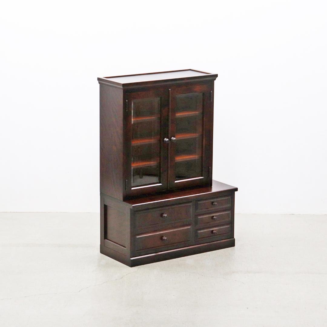 北海道民芸家具 樺材 重ね キャビネット 飾り棚 食器棚 本棚 引き出し ラック