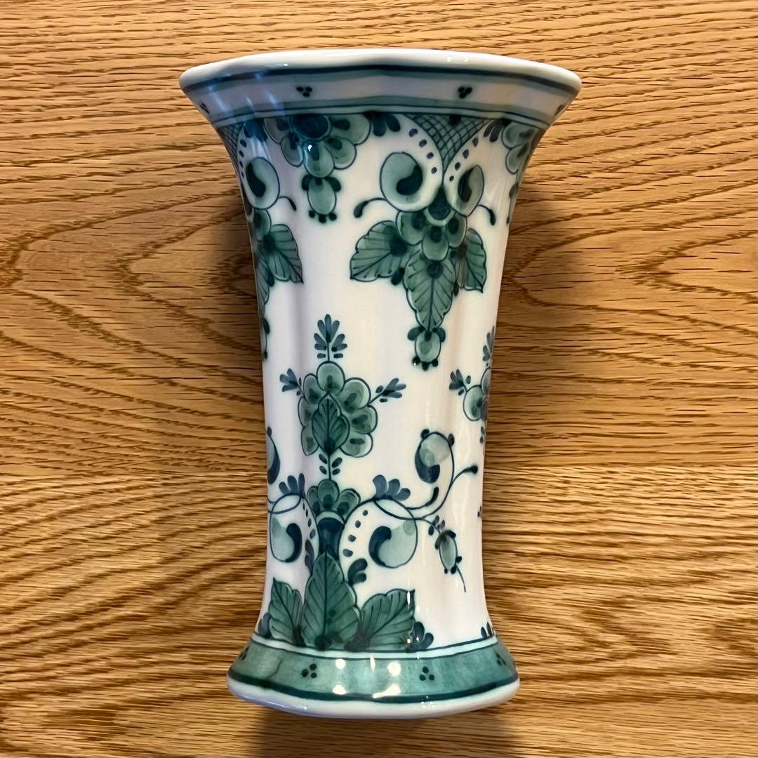 オランダ Delft デルフト 陶器花瓶＜中古品＞
