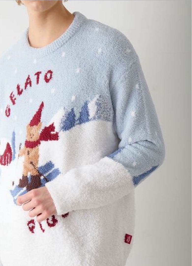 ジェラートピケ オム【HOLIDAY】スキーベアジャガードプルオーバー　L