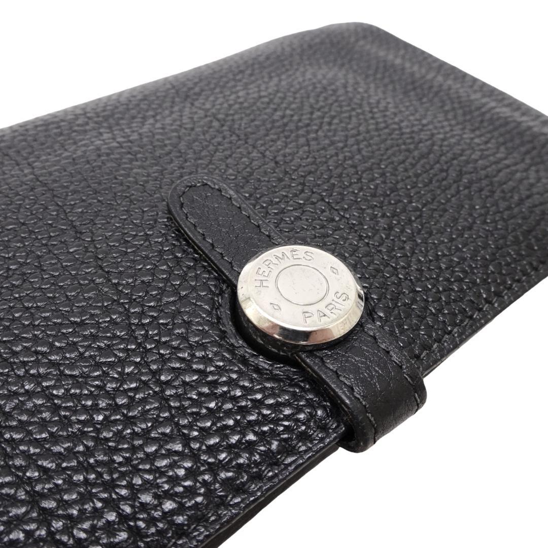 本物 超美品 ■エルメス■ドゴン GM ドゴン デュオ トゴ ブラック 長財布