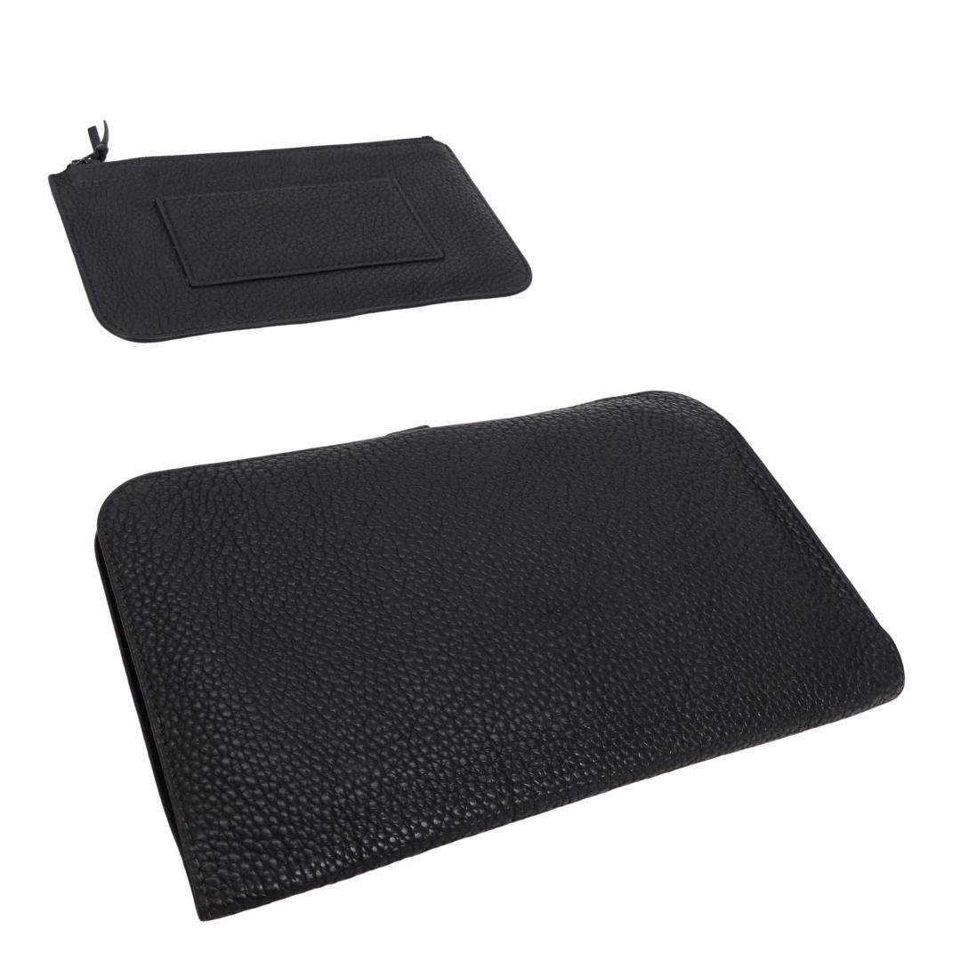 本物 超美品 ■エルメス■ドゴン GM ドゴン デュオ トゴ ブラック 長財布