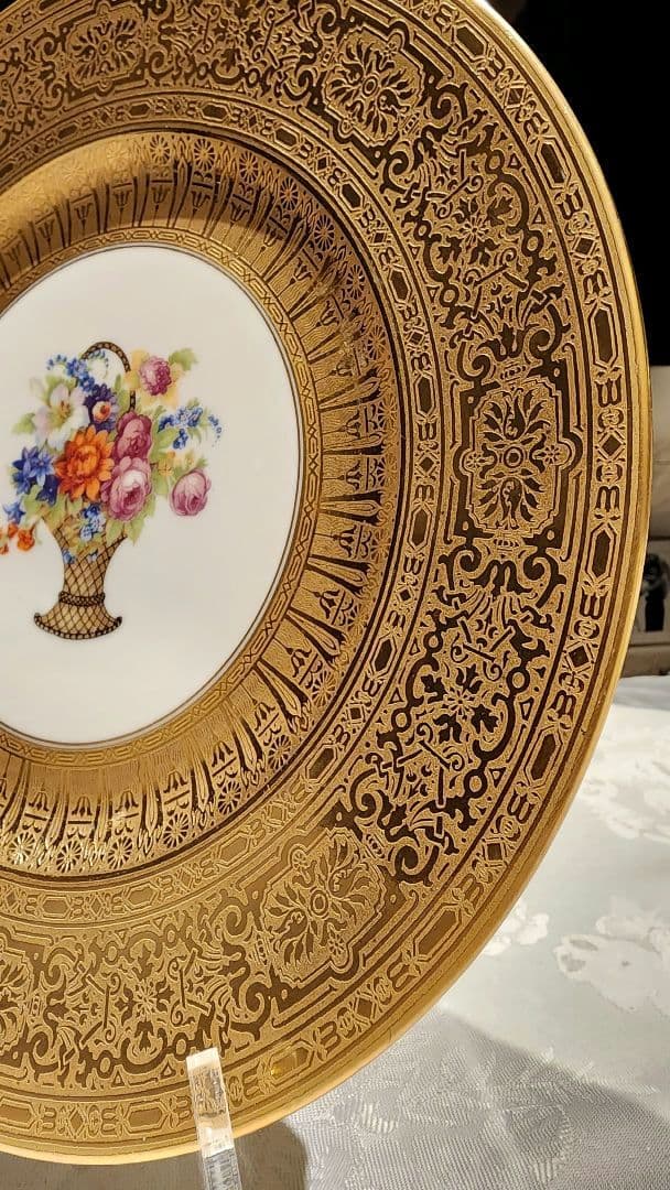 ロイヤル ババリア B① フッチェンロイター ゼルプ 金彩 ディナープレート花籠