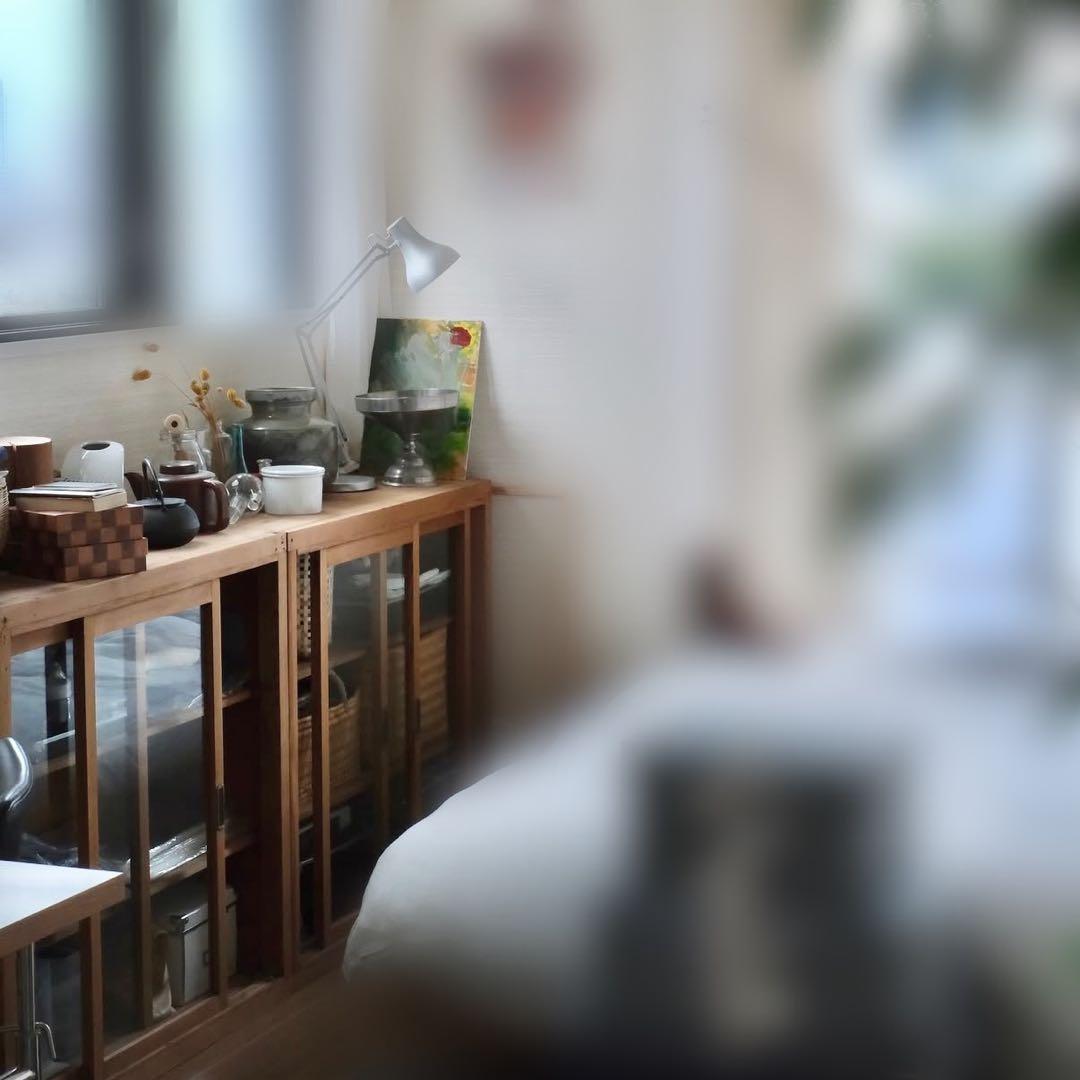 古家具 / アンティークガラス戸棚 / 無垢材①