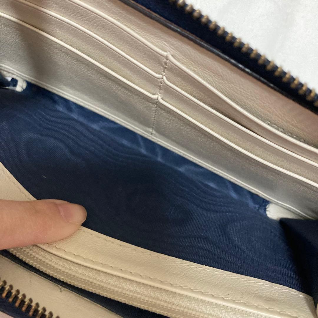 GUCCI レザー　グッチ　GGマーモント　ラウンドファスナー長財布　レザー