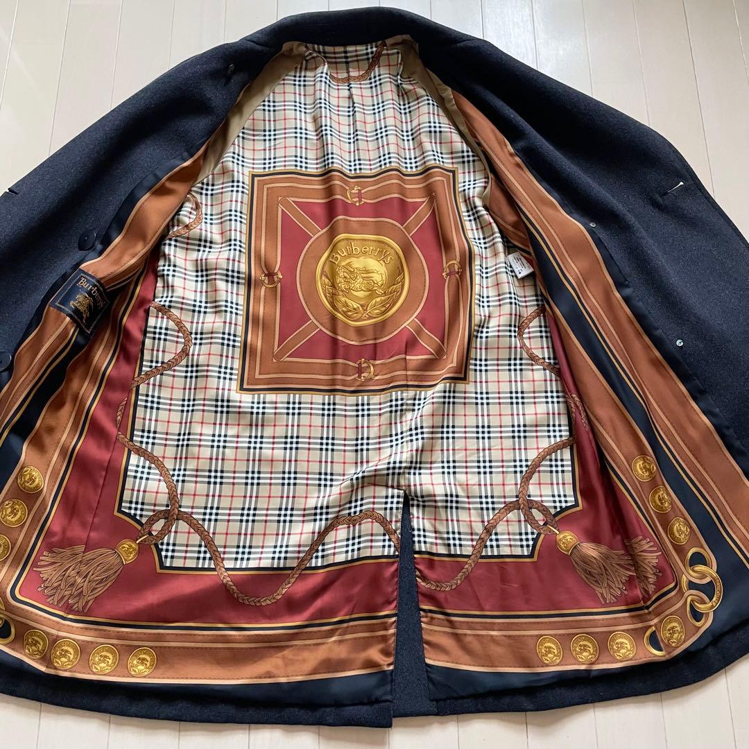 BURBERRYS【裏地総柄 希少 美品】チェスターコート 金ボタン XL位