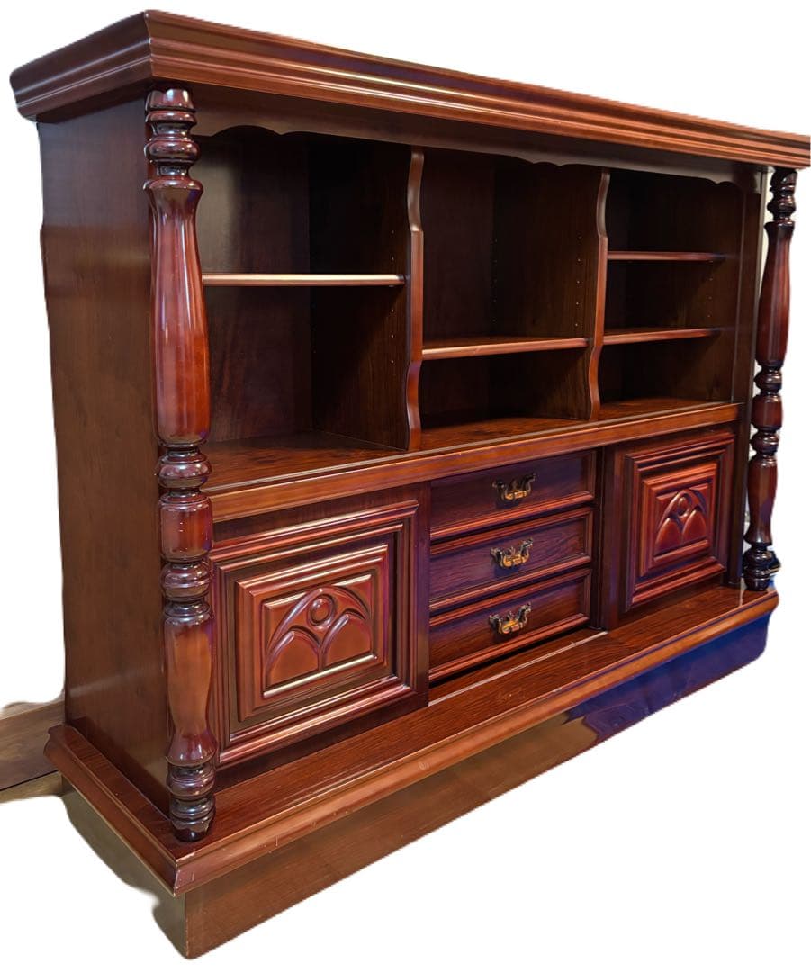 クラシック木製キャビネット ダークブラウン